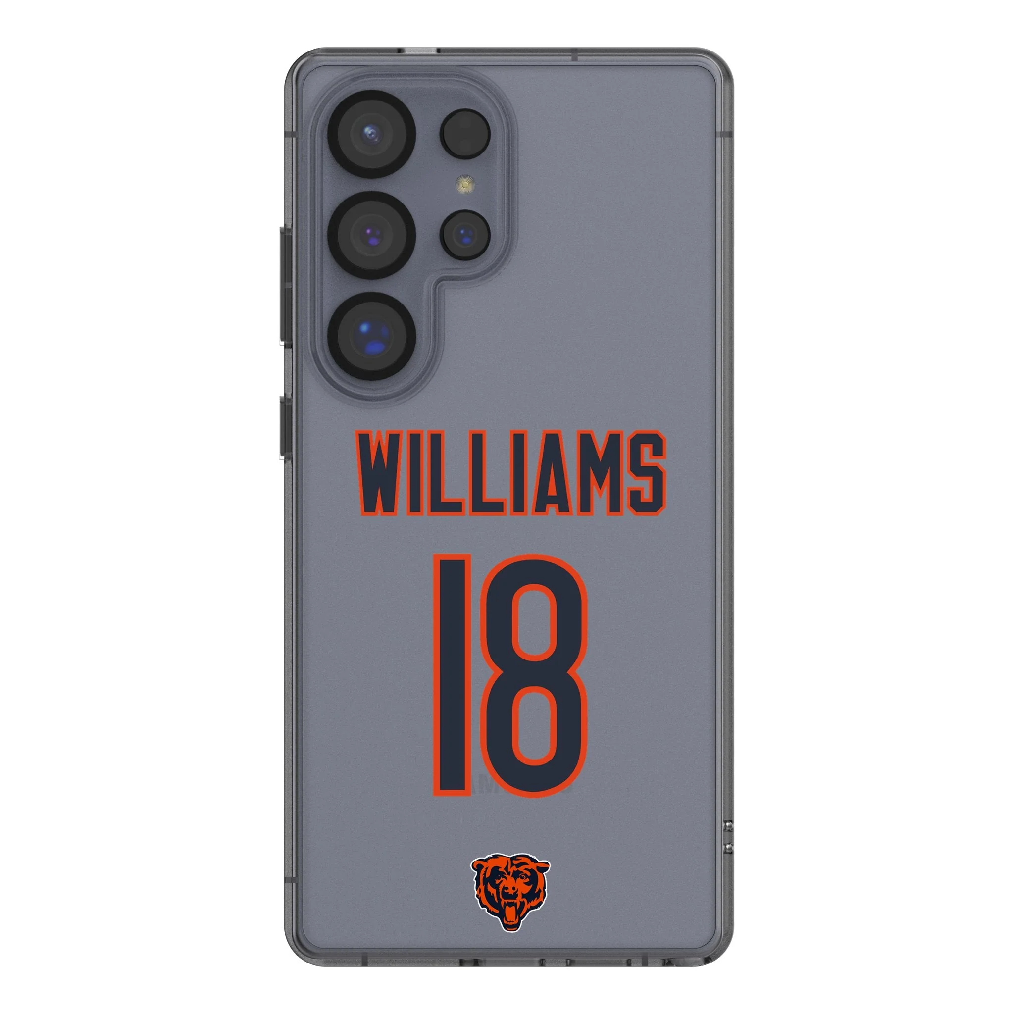 Caleb Williams Chicago Bears 18 Game Tactic Clear Phone Case for Samsung Galaxy