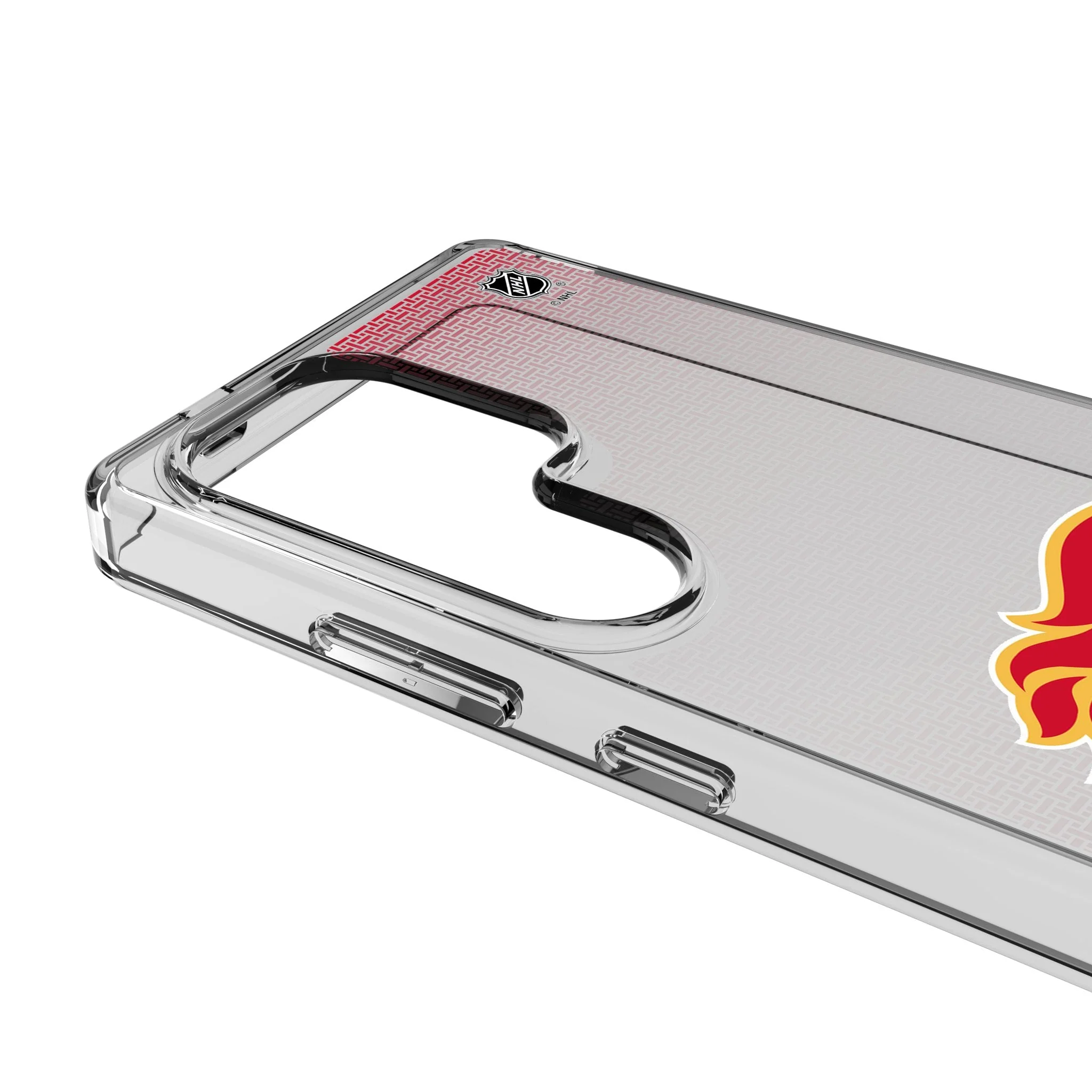 Calgary Flames Linen Clear Phone Case for Samsung Galaxy - Image 3