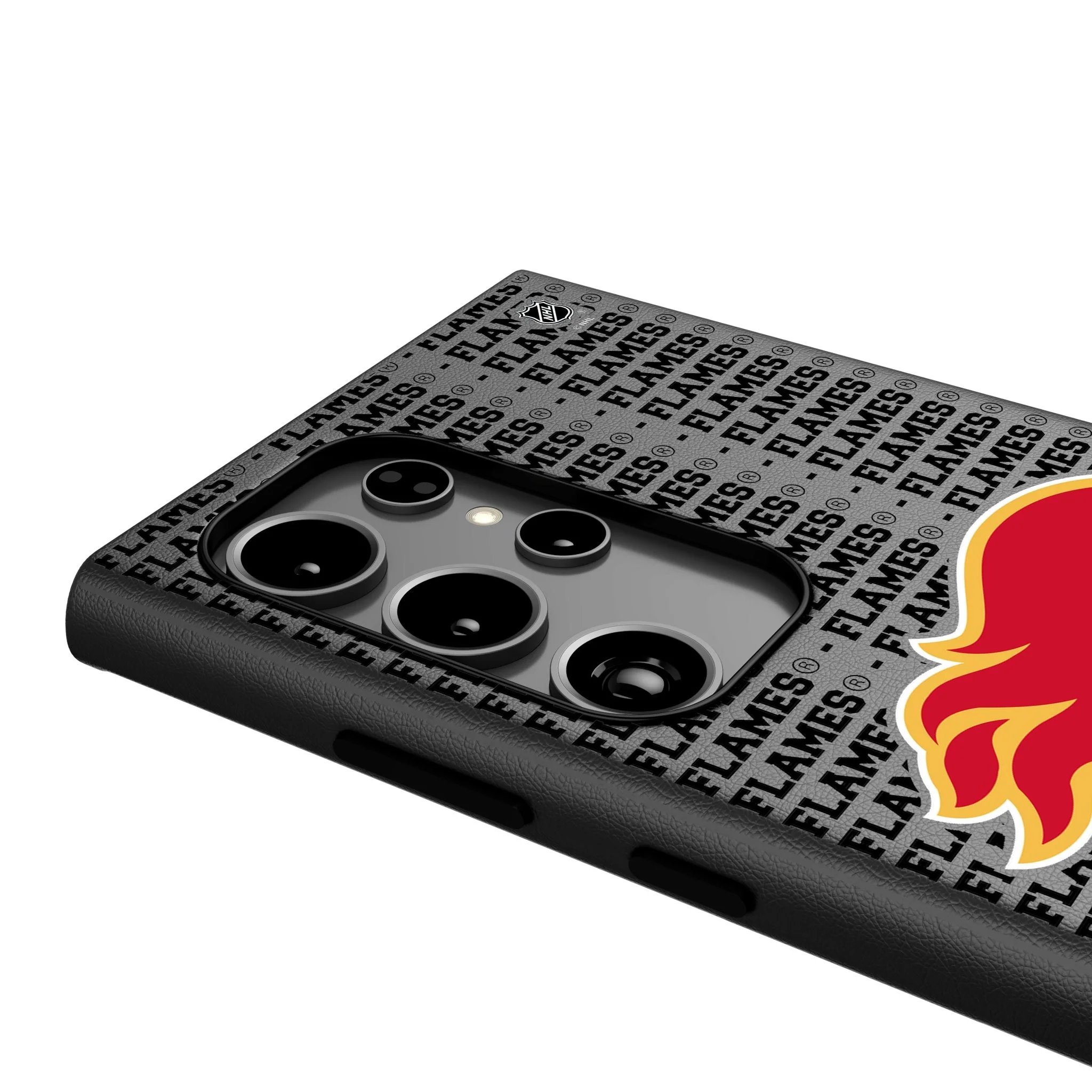 Calgary Flames Text Backdrop MagSafe Compatible Phone Case for Samsung Galaxy - Image 4