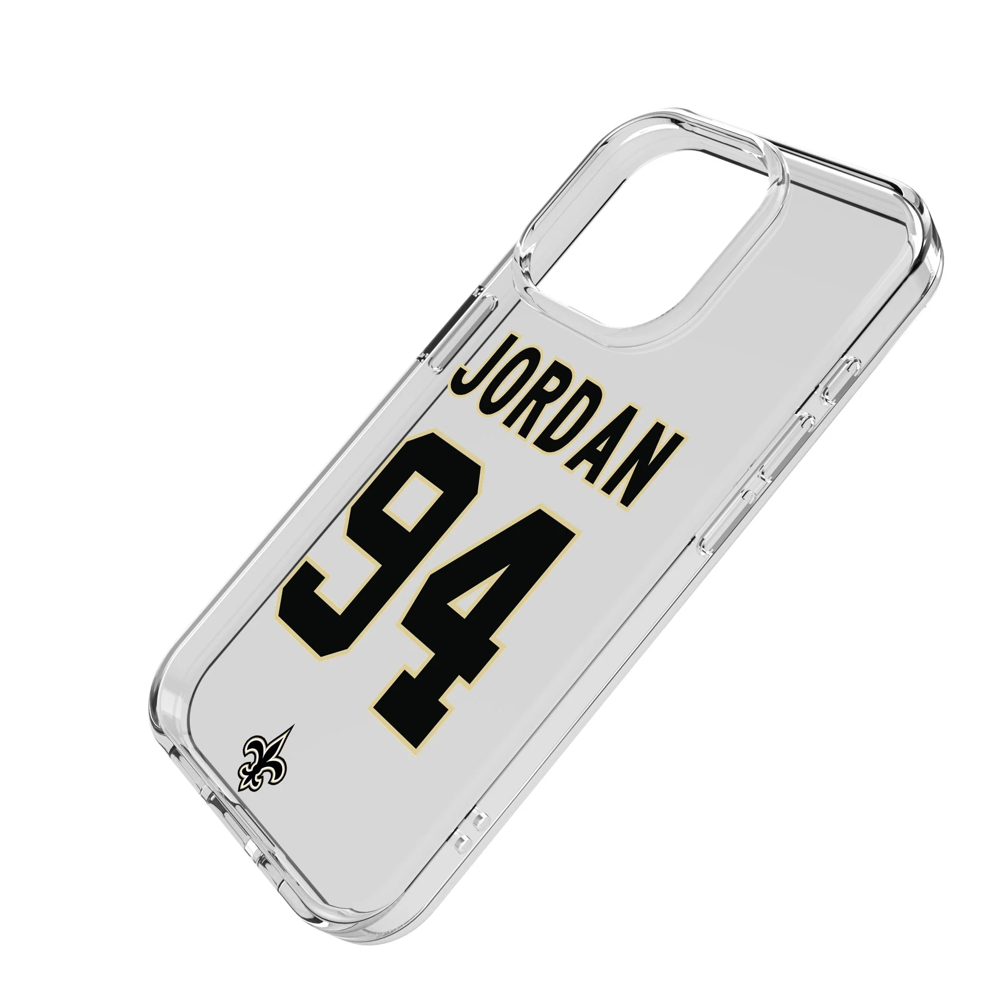 Cameron Jordan New Orleans Saints 94 Game Tactic Clear Phone Case for Apple iPhone - Image 2