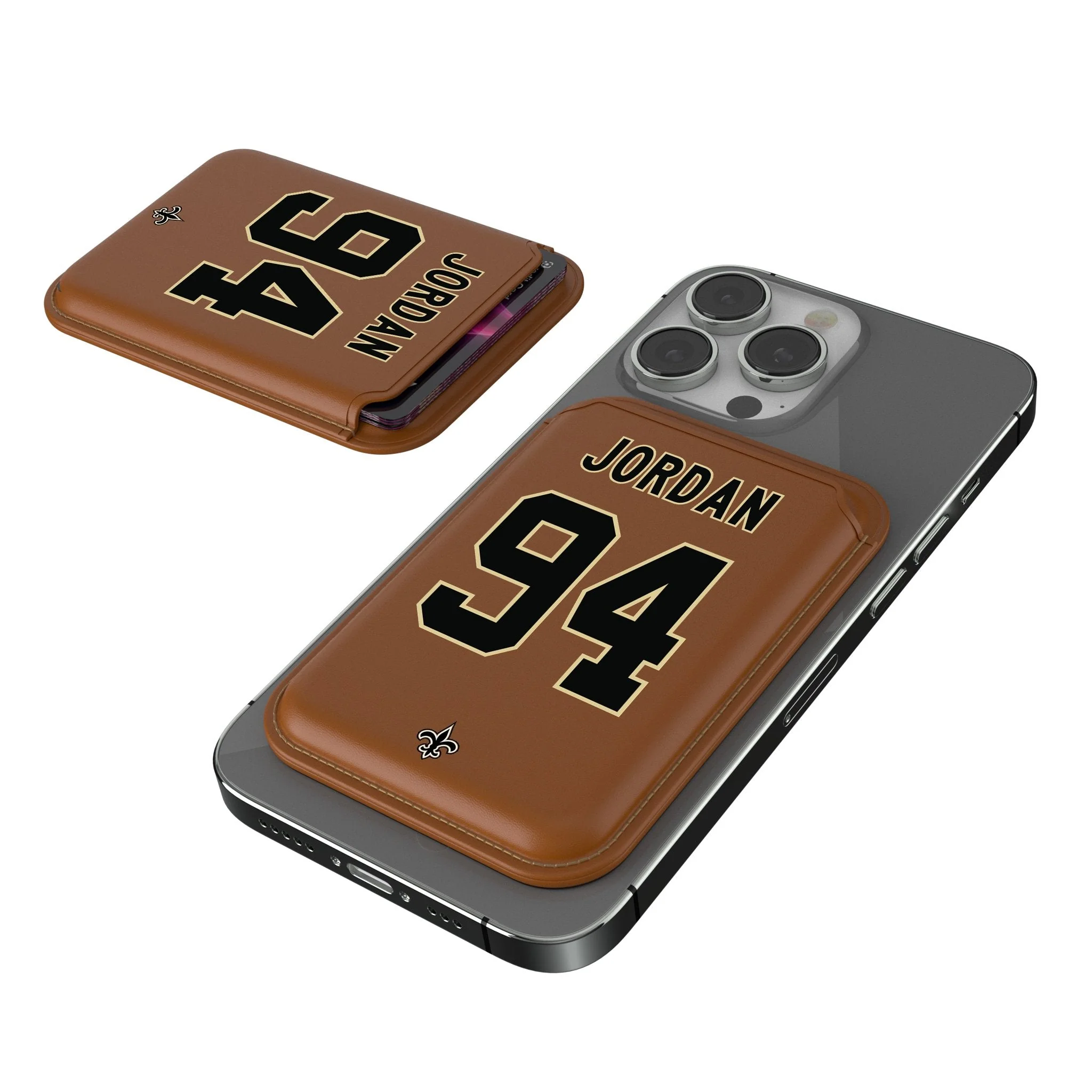 Cameron Jordan New Orleans Saints 94 Ready Brown Magnetic Credit Card Wallet
