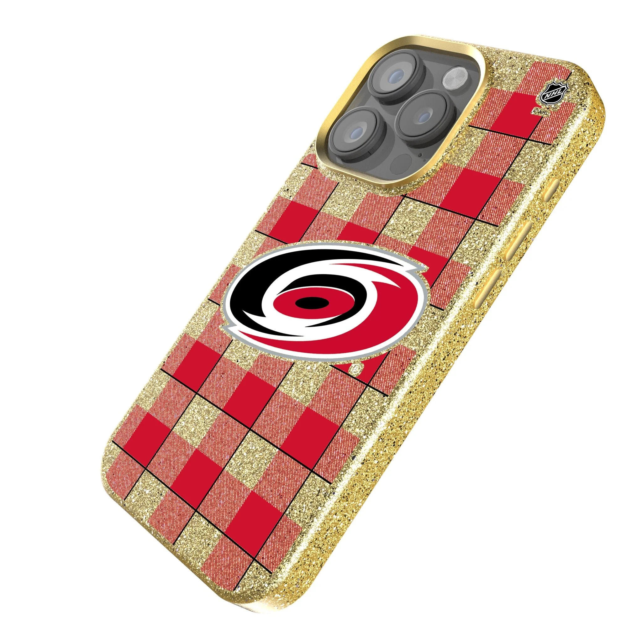 Carolina Hurricanes Plaid Bling Phone Case - Image 2