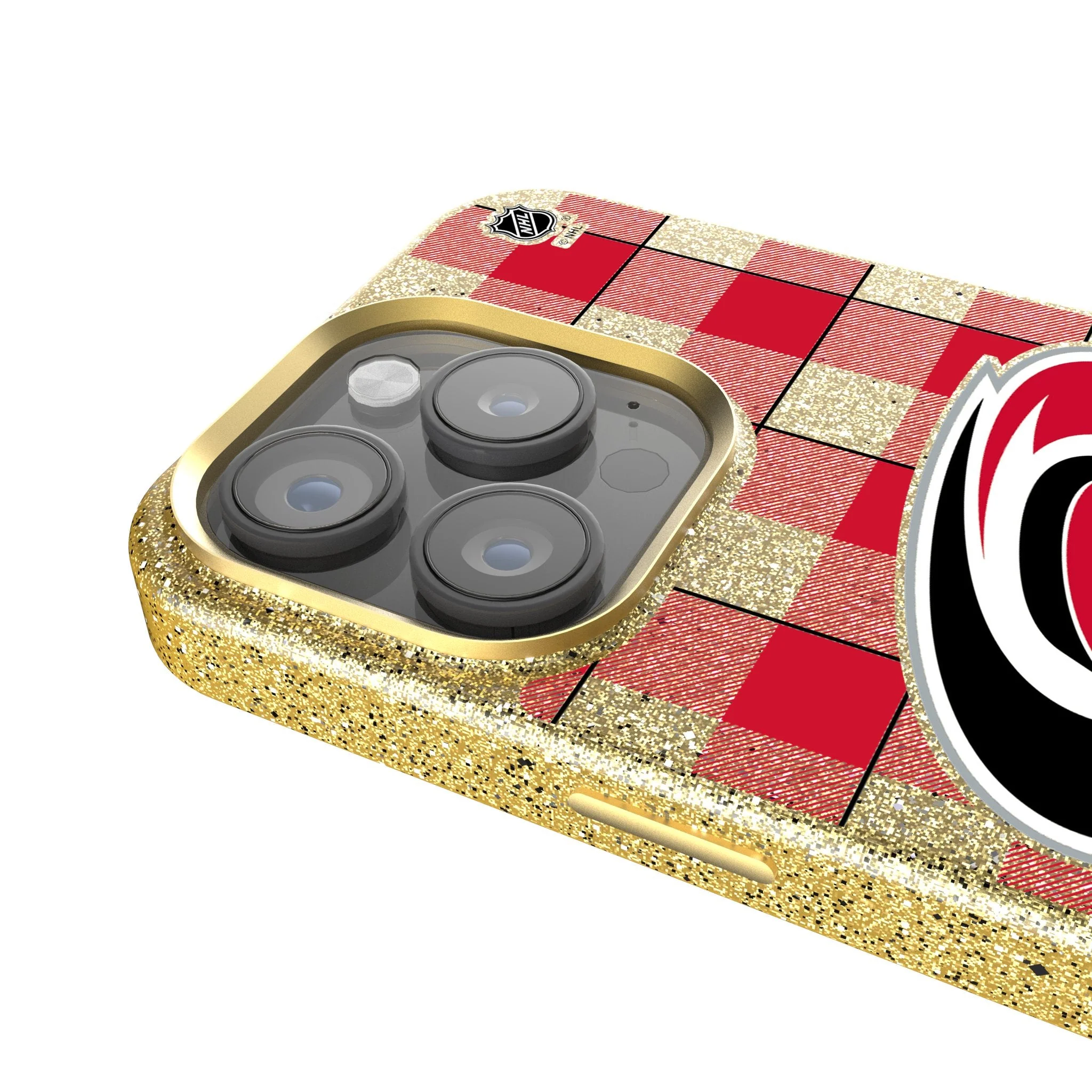 Carolina Hurricanes Plaid Bling Phone Case - Image 4