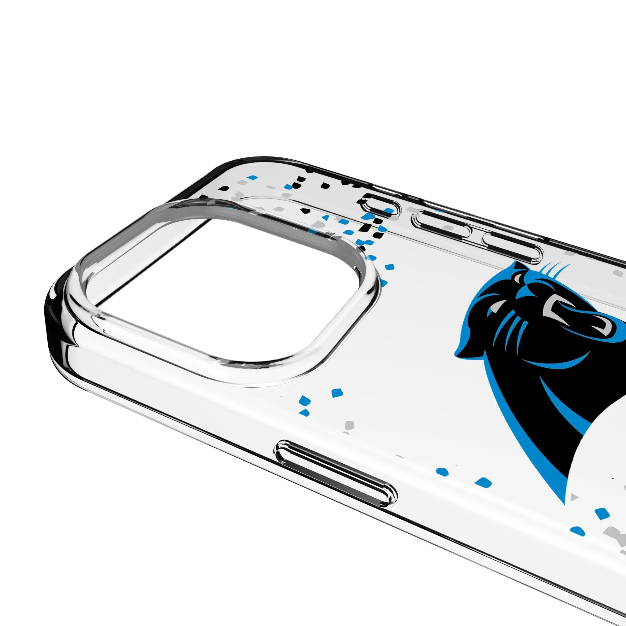Carolina Panthers Confetti Clear Phone Case for Apple iPhone - Image 3