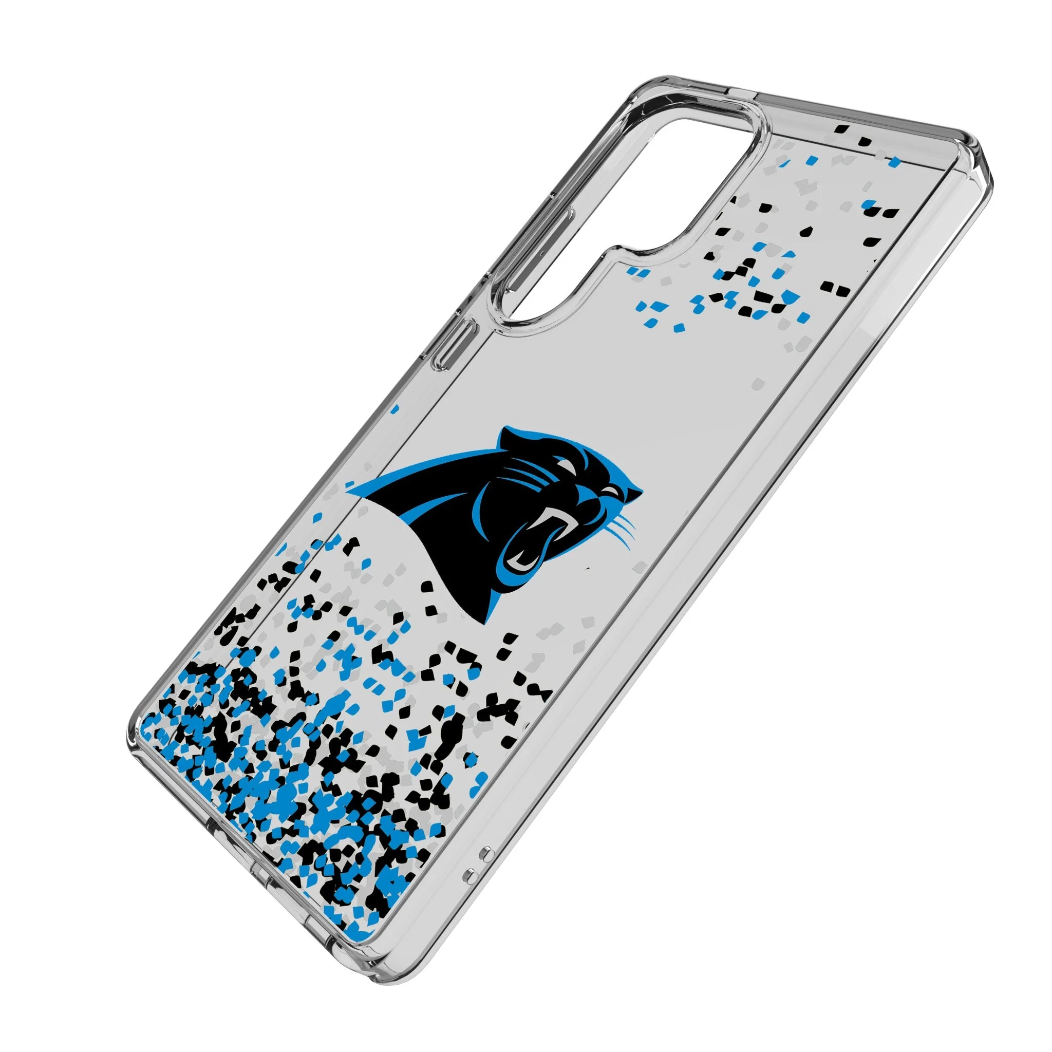 Carolina Panthers Confetti Clear Phone Case for Samsung Galaxy - Image 2