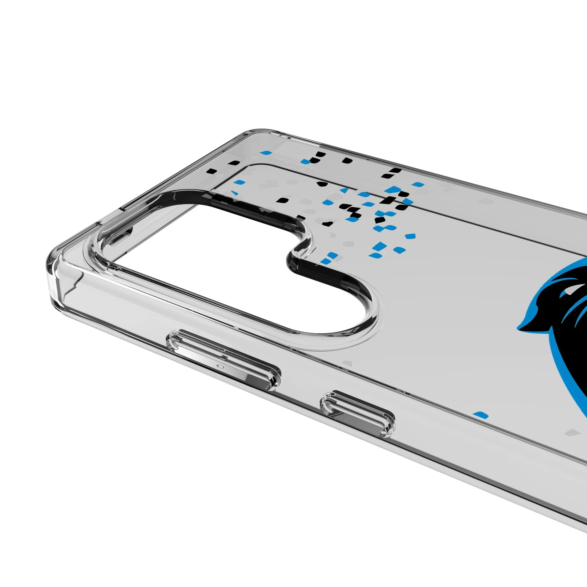 Carolina Panthers Confetti Clear Phone Case for Samsung Galaxy - Image 3