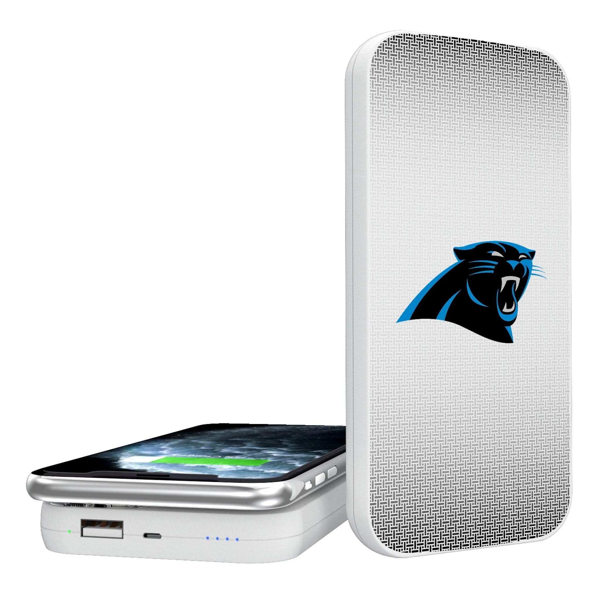 Carolina Panthers Linen 5000mAh Portable Wireless Charger