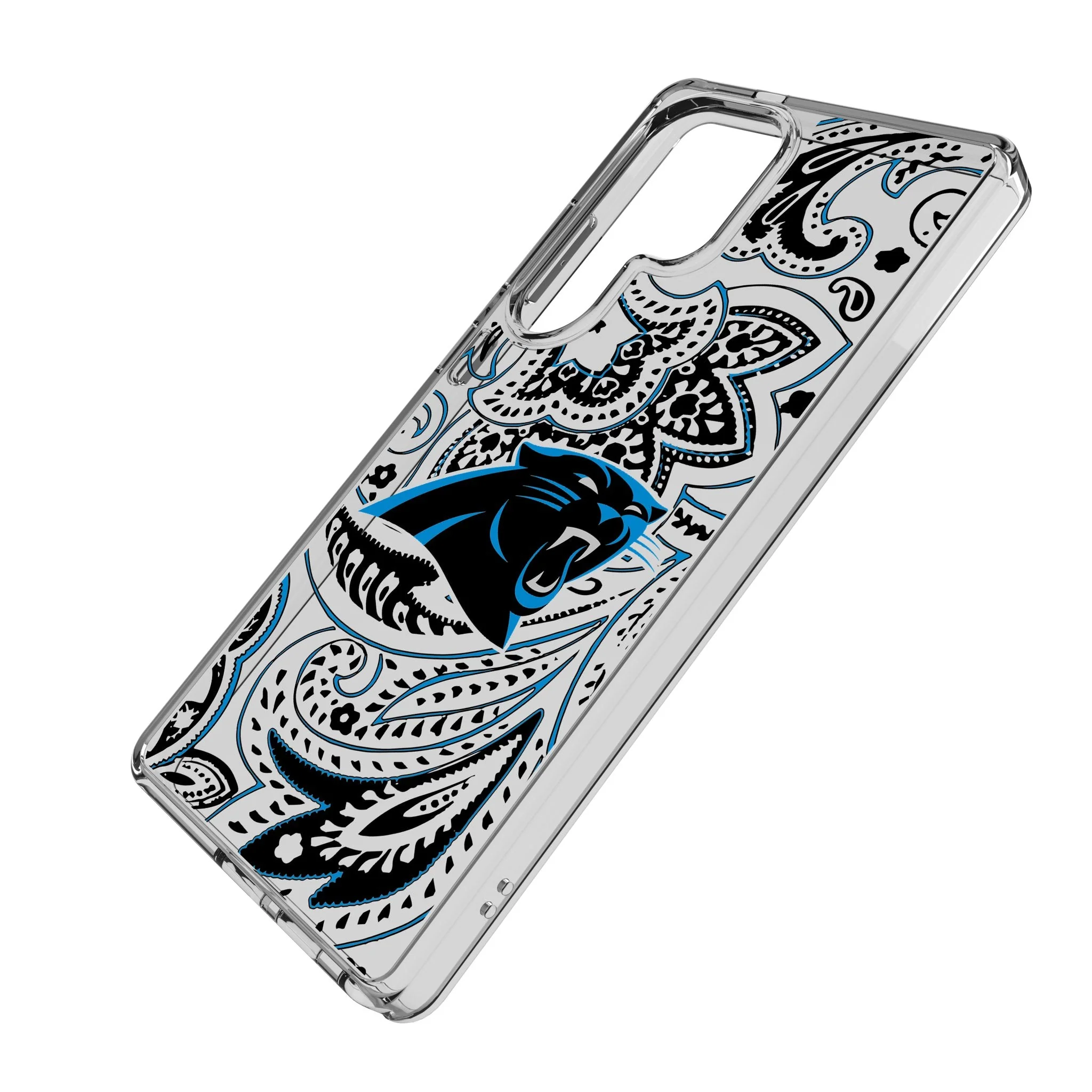 Carolina Panthers Paisley Clear Phone Case for Samsung Galaxy - Image 2