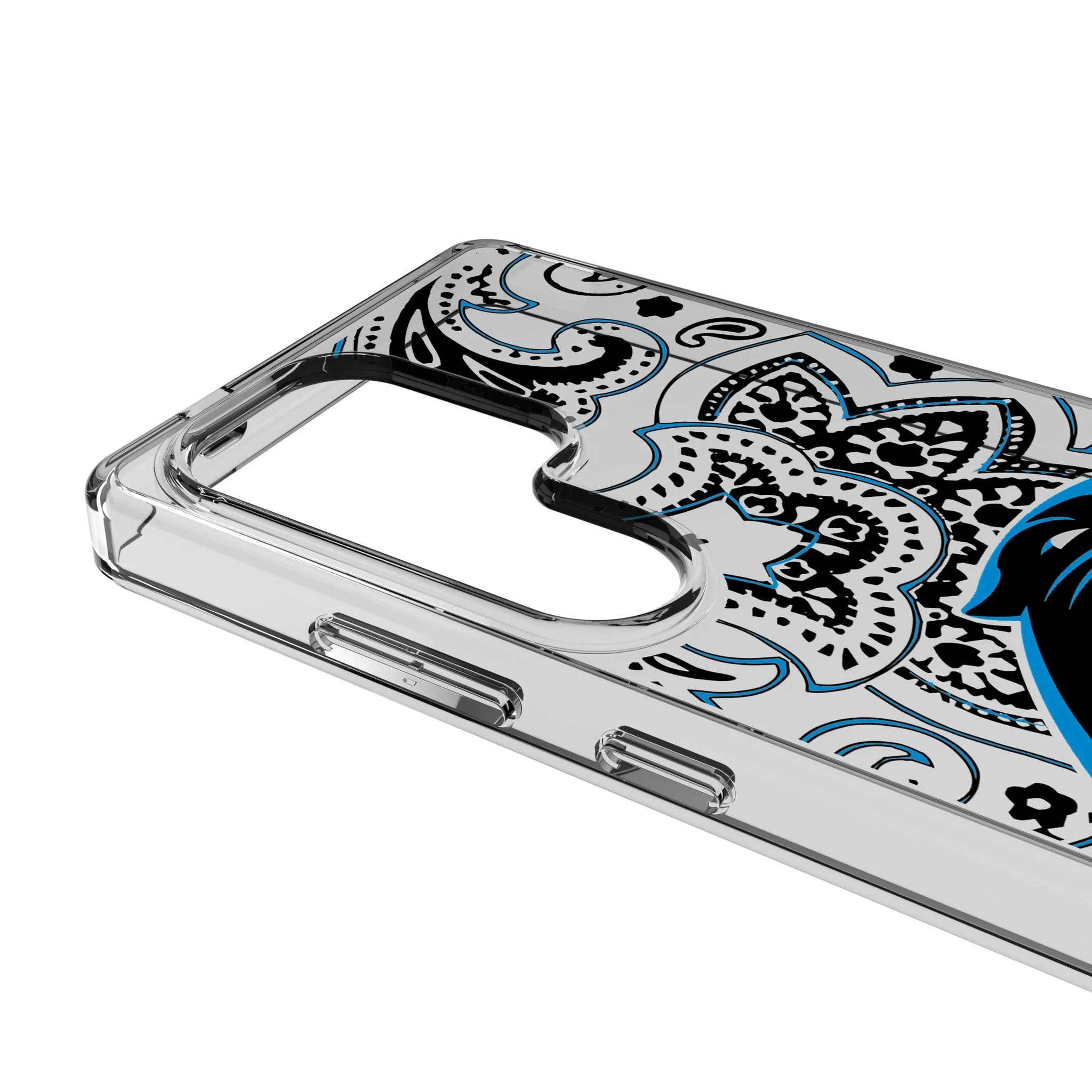 Carolina Panthers Paisley Clear Phone Case for Samsung Galaxy - Image 3