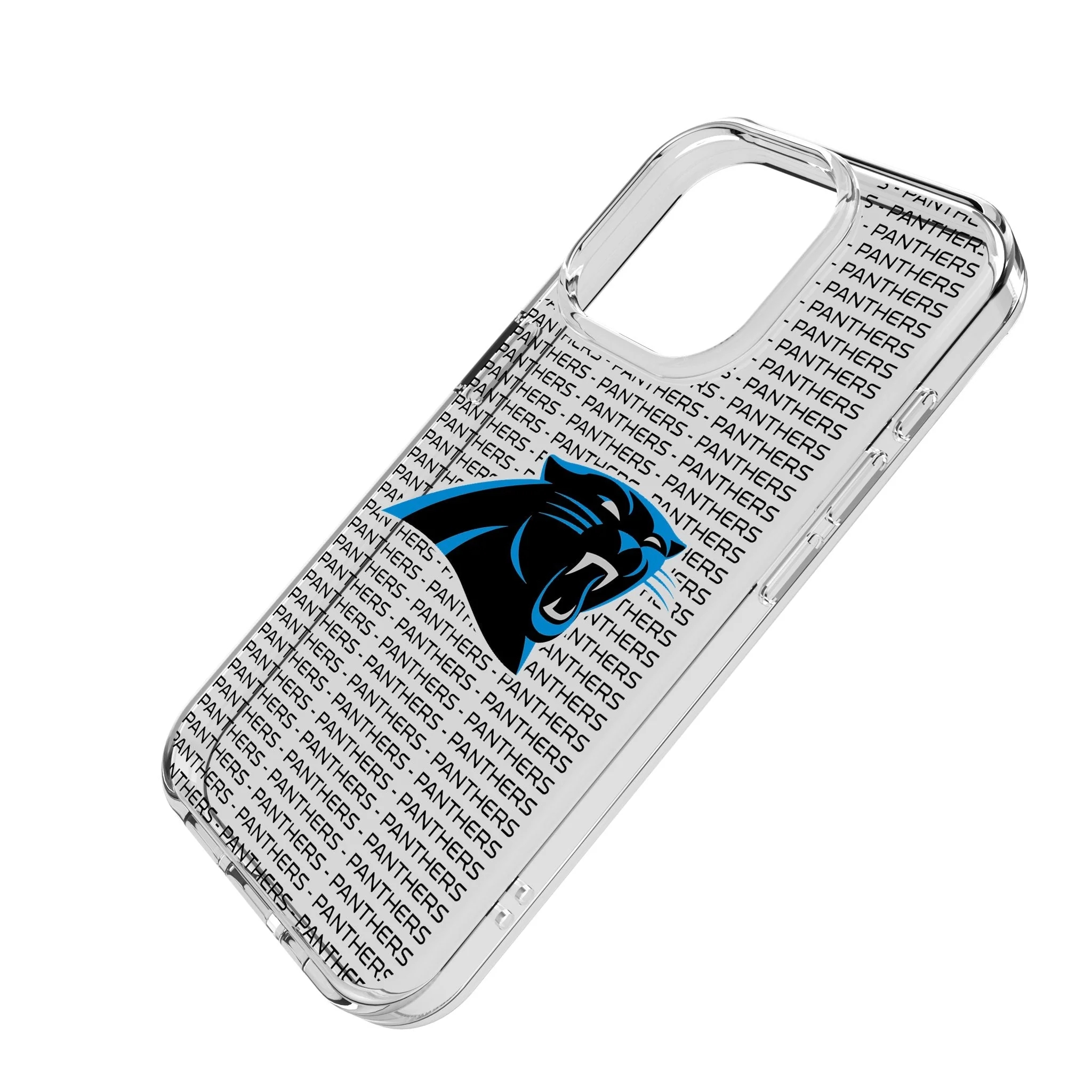 Carolina Panthers Text Backdrop Clear Phone Case for Apple iPhone - Image 2
