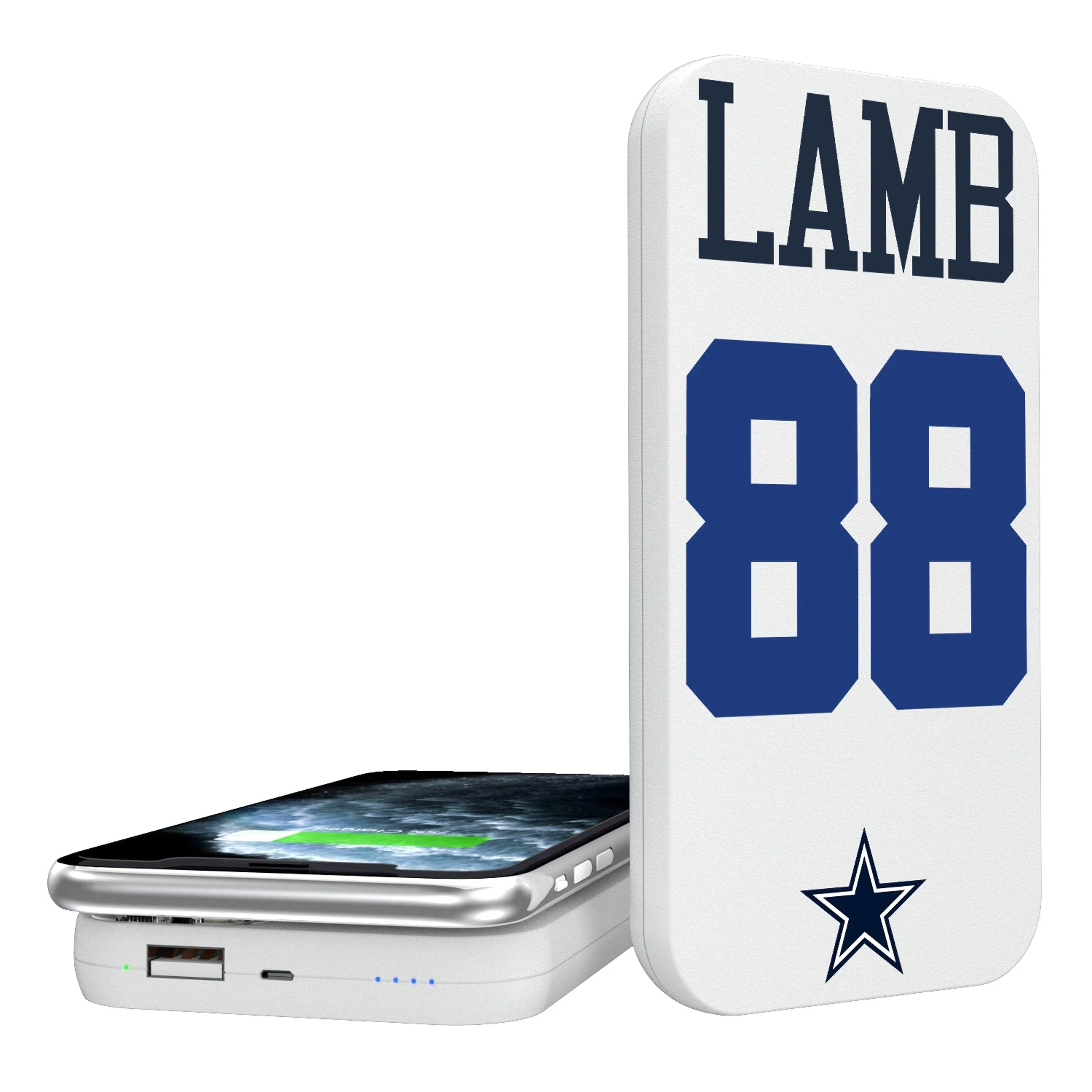 CeeDee Lamb Dallas Cowboys 88 Ready 5000mAh Portable Wireless Charger