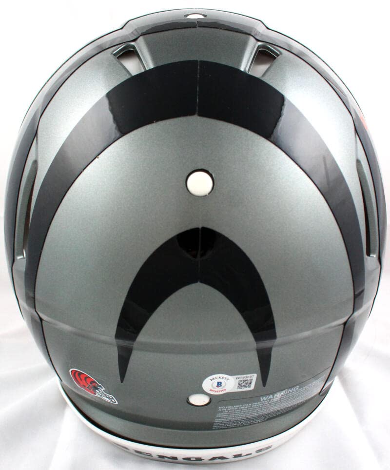 Chad Johnson Autographed Cincinnati Bengals F/S Flash Speed Authentic Helmet w/Insc.-Beckett W Hologram Orange - Image 5
