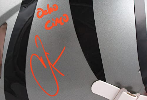 Chad Johnson Autographed Cincinnati Bengals F/S Flash Speed Authentic Helmet w/Insc.-Beckett W Hologram Orange - Image 7