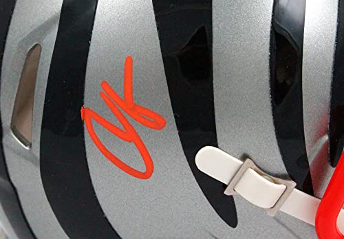 Chad Johnson Autographed Cincinnati Bengals Flash Speed Mini Helmet-Beckett W Hologram Orange - Image 5