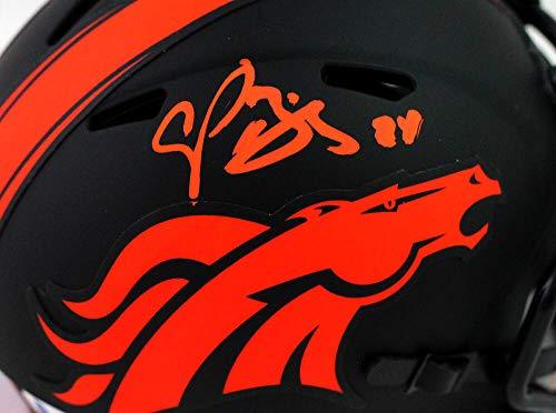 Champ Bailey Autographed Denver Broncos Eclipse Speed Mini Helmet - Beckett W Auth Orange - Image 3