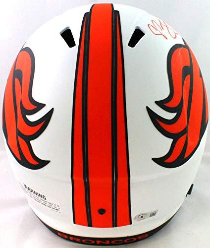 Champ Bailey Autographed Denver Broncos F/S Lunar Speed Helmet- Beckett WOrange - Image 3