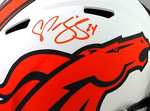 Champ Bailey Autographed Denver Broncos F/S Lunar Speed Helmet- Beckett WOrange - Image 5