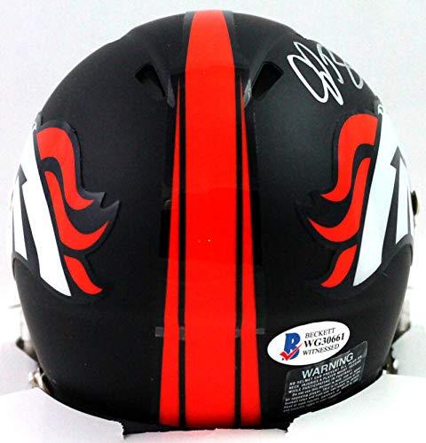 Champ Bailey Signed Broncos Flat Black Speed Mini Helmet - Beckett W Silver - Image 2