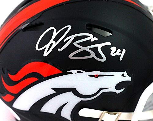Champ Bailey Signed Broncos Flat Black Speed Mini Helmet - Beckett W Silver - Image 3