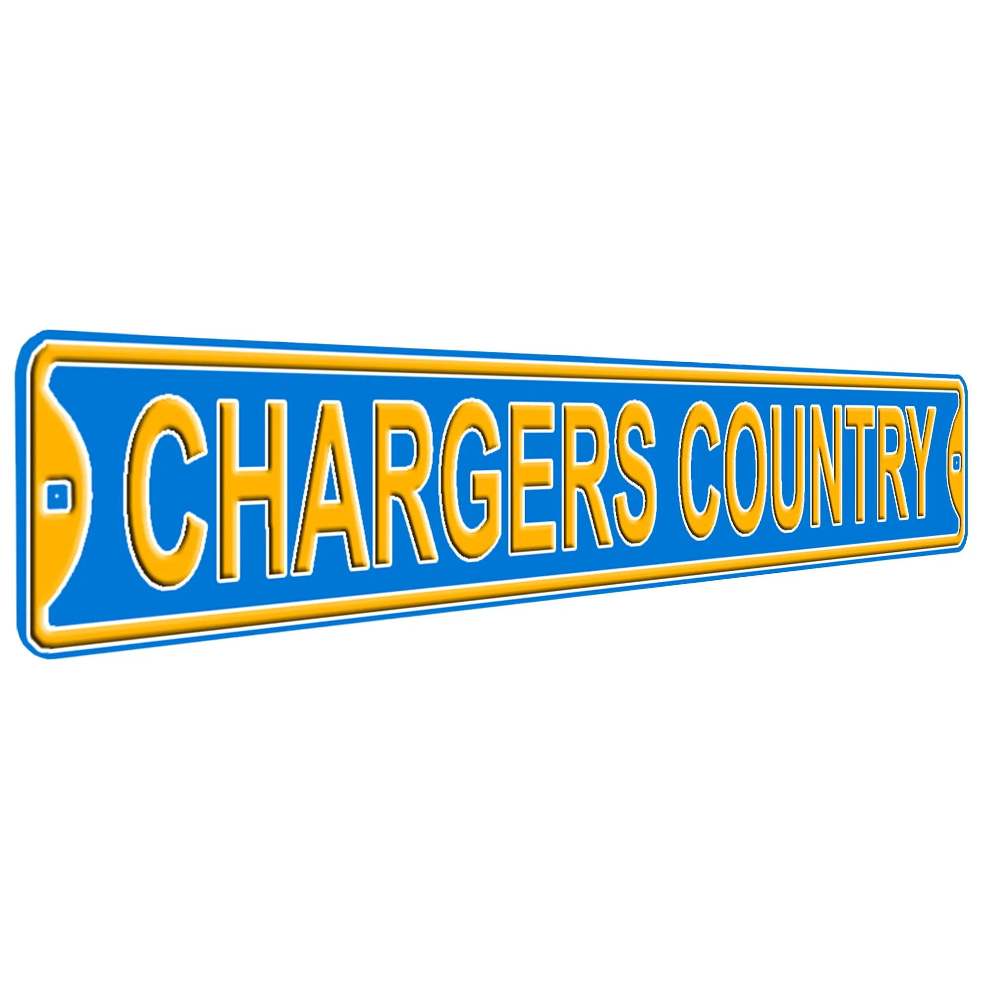 Chargers Country- Los Angeles Chargers - Embossed Steel Street Sign