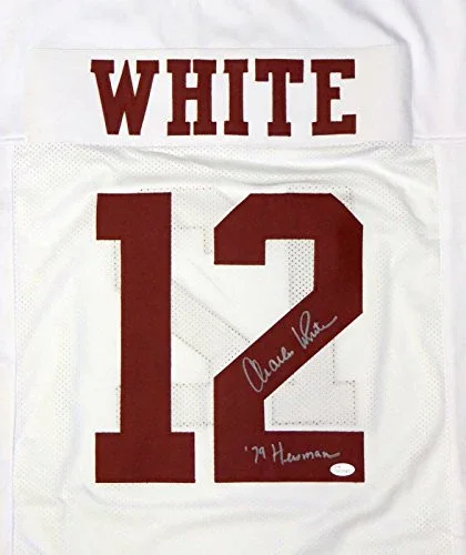 Charles White Heisman Autographed White W/ Maroon College Style Jersey- JSA Auth - Image 2
