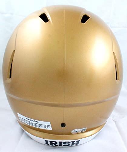 Chase Claypool Autographed Notre Dame F/S Speed Helmet-Beckett W Hologram Blue - Image 3