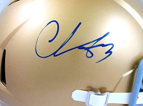Chase Claypool Autographed Notre Dame F/S Speed Helmet-Beckett W Hologram Blue - Image 5