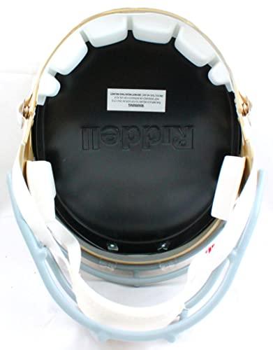 Chase Claypool Autographed Notre Dame F/S Speed Helmet w/Insc.-Beckett W Hologram Blue - Image 2