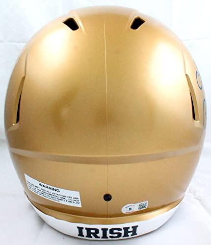 Chase Claypool Autographed Notre Dame F/S Speed Helmet w/Insc.-Beckett W Hologram Blue - Image 3