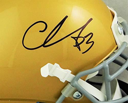 Chase Claypool Autographed Notre Dame Fighting Irish Mini Helmet- Beckett W Auth Black - Image 2