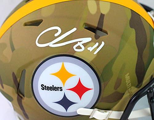 Chase Claypool Autographed Pittsburgh Steelers Camo Mini Helmet- Beckett WWhite - Image 3