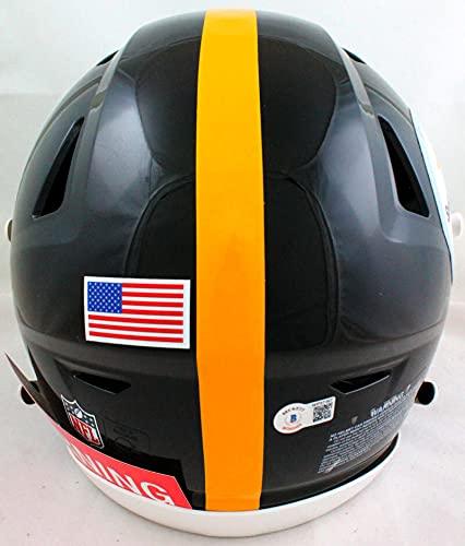 Chase Claypool Autographed Pittsburgh Steelers F/S SpeedFlex Authentic Helmet - Beckett W Auth White - Image 3