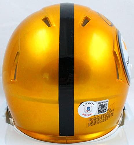 Chase Claypool Autographed Pittsburgh Steelers Flash Mini Helmet-Beckett W Hologram Black - Image 2