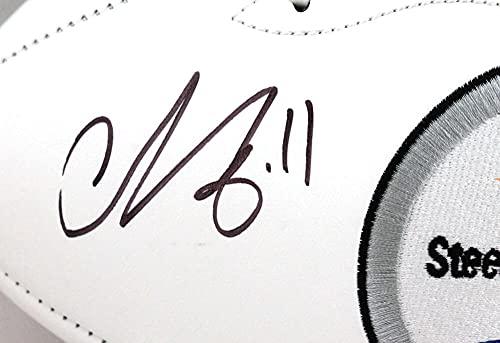 Chase Claypool Autographed Pittsburgh Steelers Logo Football w/Mapletron- Beckett W Black - Image 4
