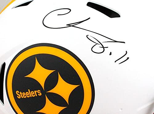 Chase Claypool Autographed Pittsburgh Steelers Lunar Authentic F/S Helmet- Beckett W Black - Image 5