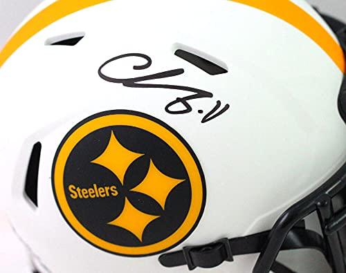 Chase Claypool Autographed Pittsburgh Steelers Lunar Mini Helmet- Beckett W Blk - Image 3