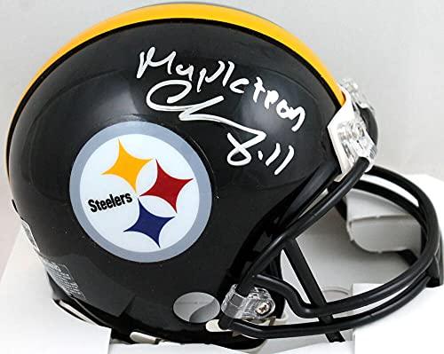 Chase Claypool Autographed Pittsburgh Steelers Mini Helmet w/Mapletron- Beckett W Silver
