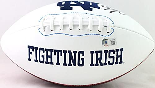 Chase Claypool Signed Notre Dame Fighting Irish Logo Football- Beckett W Black - Image 2