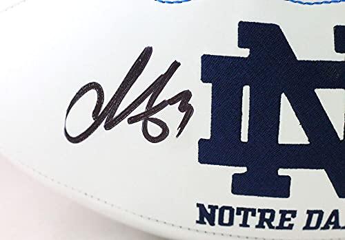 Chase Claypool Signed Notre Dame Fighting Irish Logo Football- Beckett W Black - Image 3