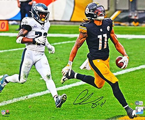 Chase Claypool Signed Pittsburgh Steelers 16x20 TD Vs. Eagles FP Photo- Beckett W Black