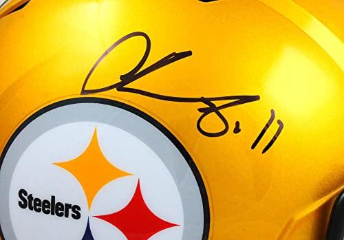 Chase Claypool Signed Steelers F/S Flash Speed Helmet-Beckett W Hologram Black - Image 5