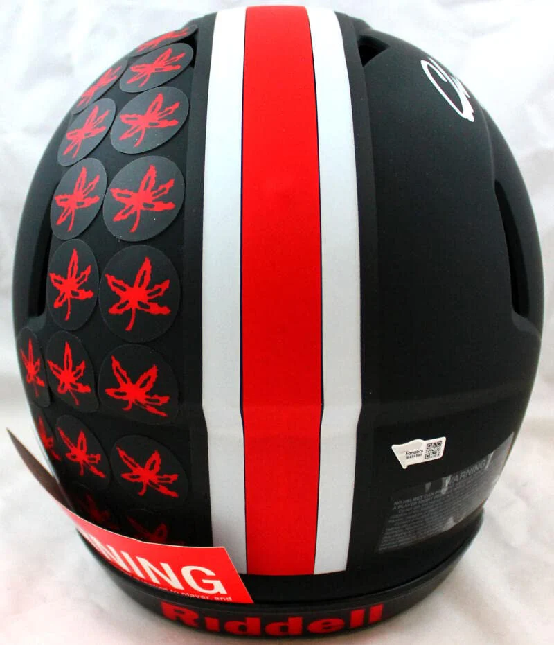 Chase Young Autographed Ohio State F/S Eclipse Speed Authentic Helmet-Fanatics Silver - Image 3
