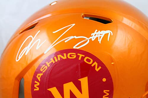 Chase Young Autographed Washington Football Team F/S Flash Speed Authentic Helmet-Fanatics White - Image 5