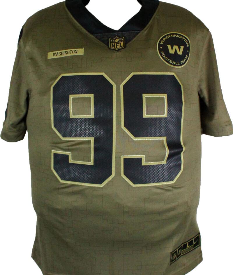 Chase Young Autographed Washington Football Team Salute to Service Nike Limited Jersey-Fanatics Gold - Image 2