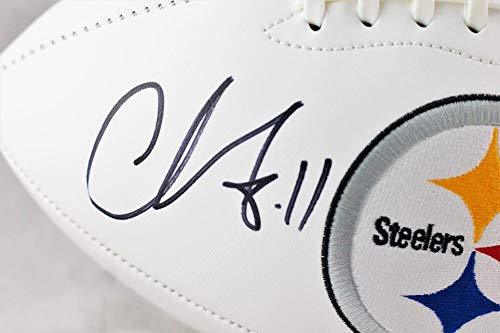 ChChase Claypool Autographed Pittsburgh Steelers Logo Football- Beckett W Black - Image 3