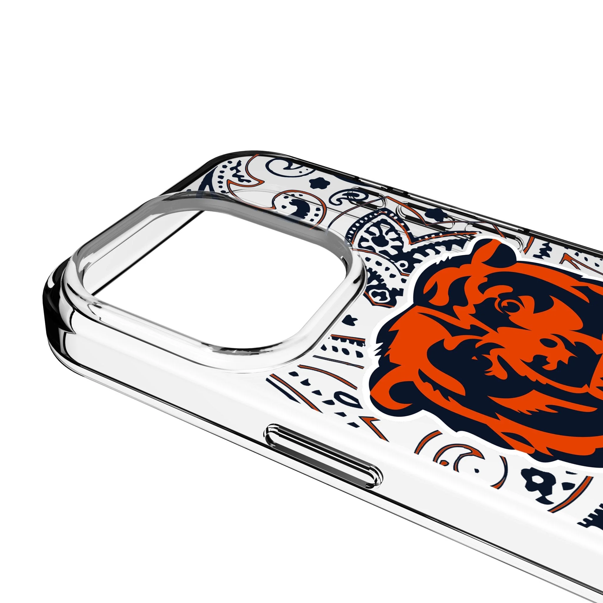 Chicago Bears Paisley Clear Phone Case for Apple iPhone - Image 3