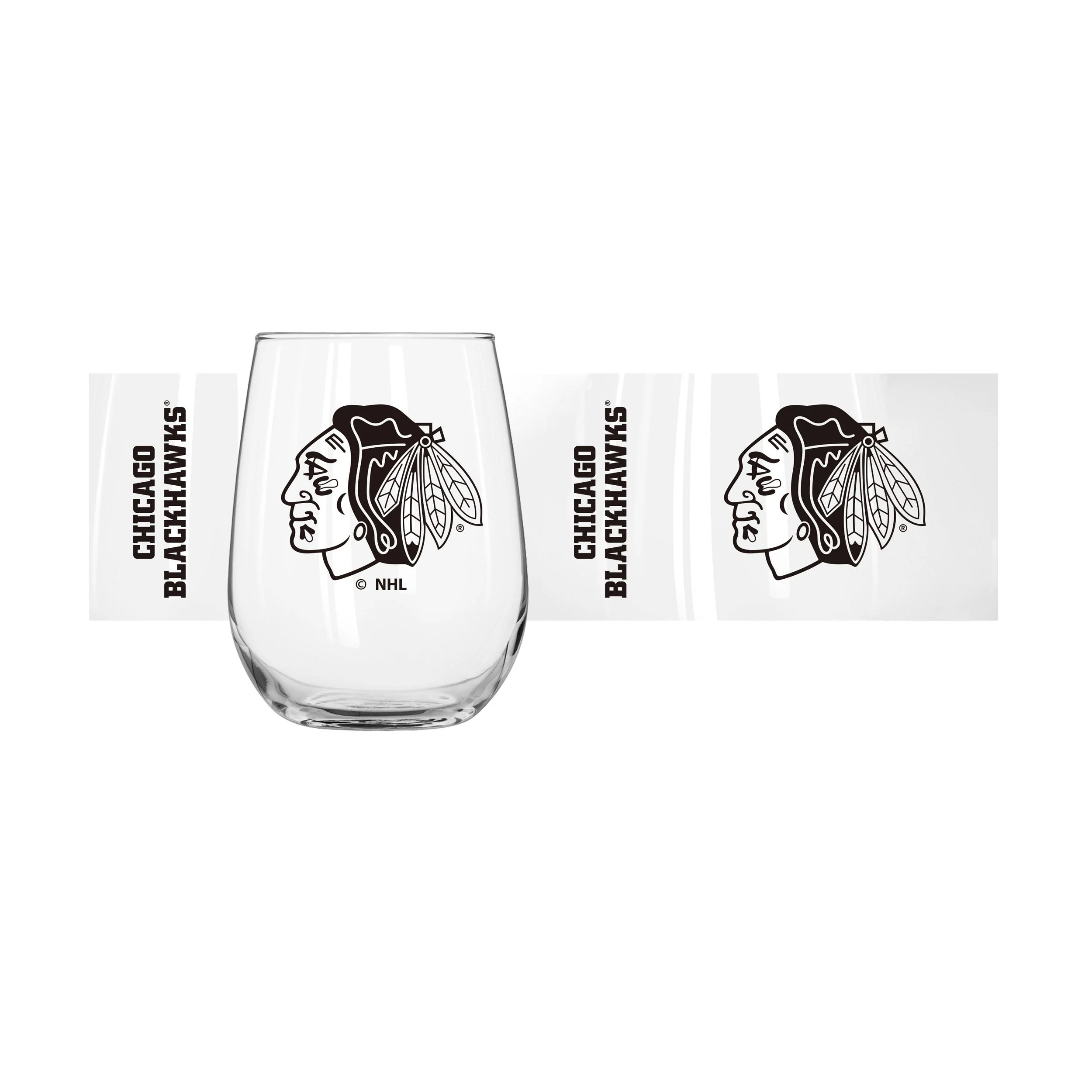 Chicago Blackhawks 16oz Gameday Curved Beverage Glass - Image 2