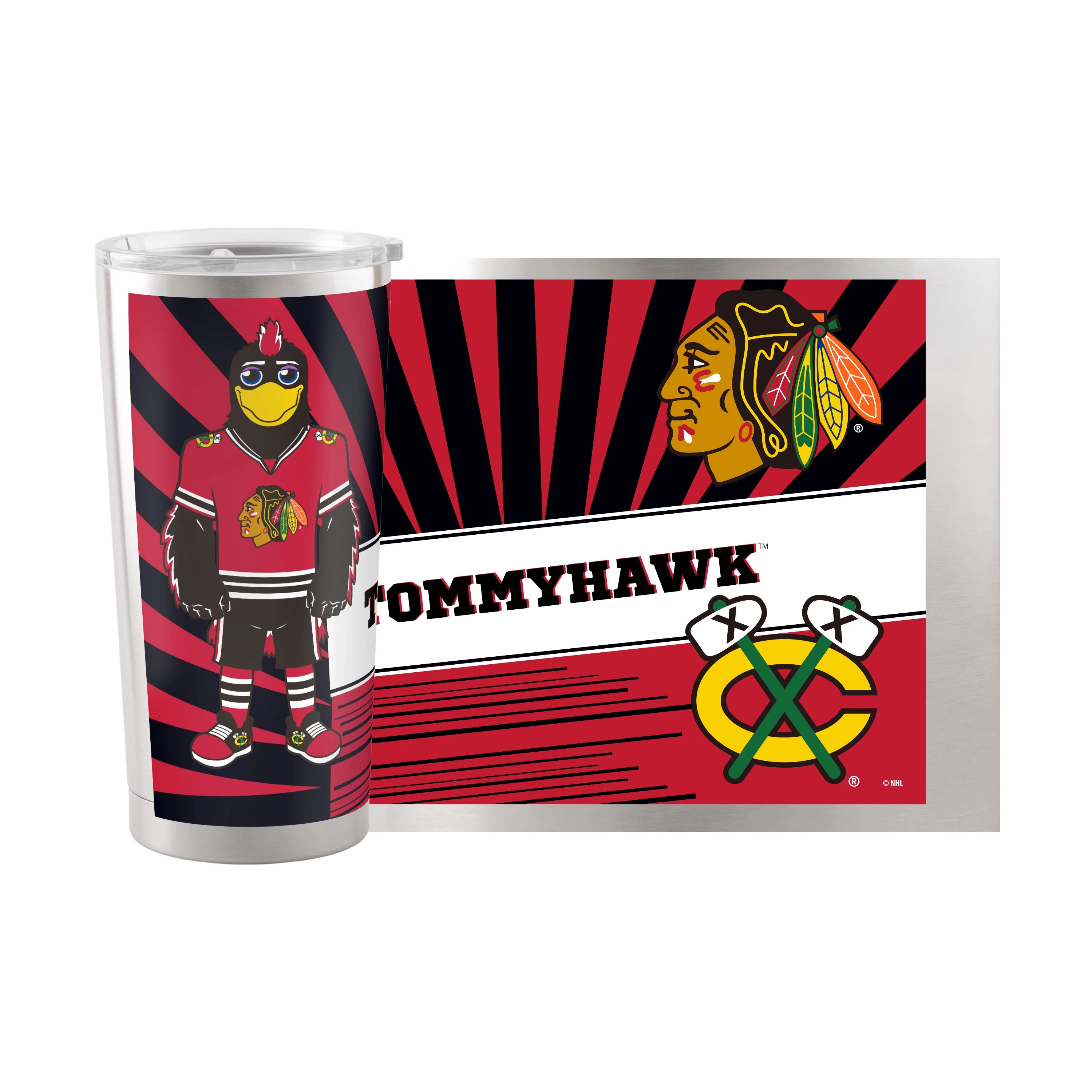Chicago Blackhawks 20oz Mascot Stainless Steel Tumbler - Image 2