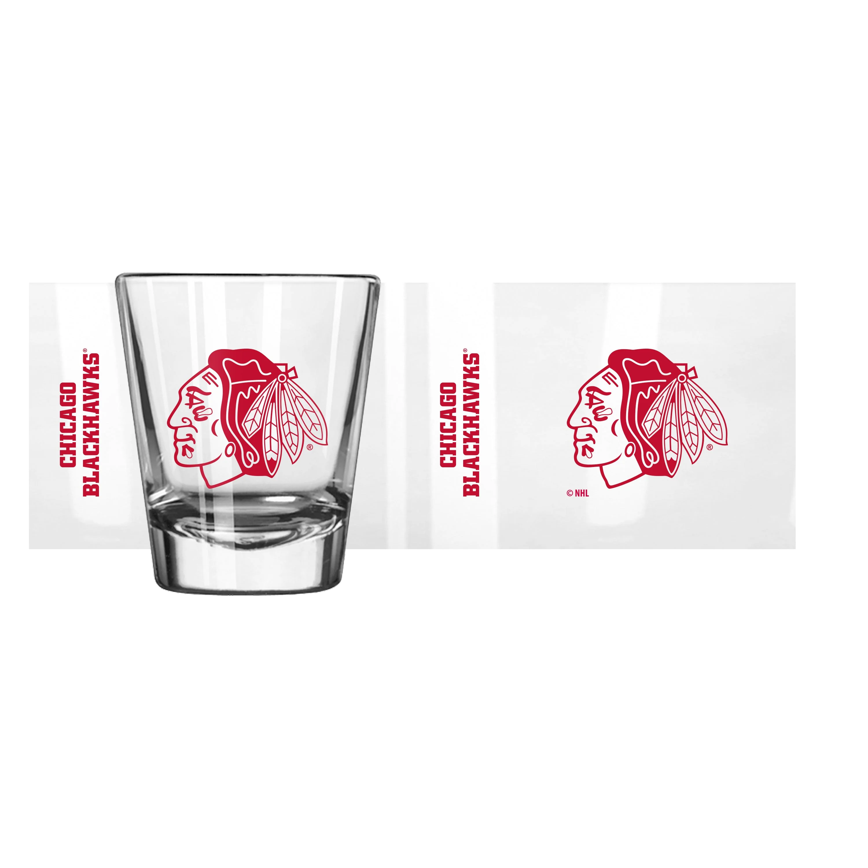Chicago Blackhawks Black 2oz Gameday Shot Glass - Image 2