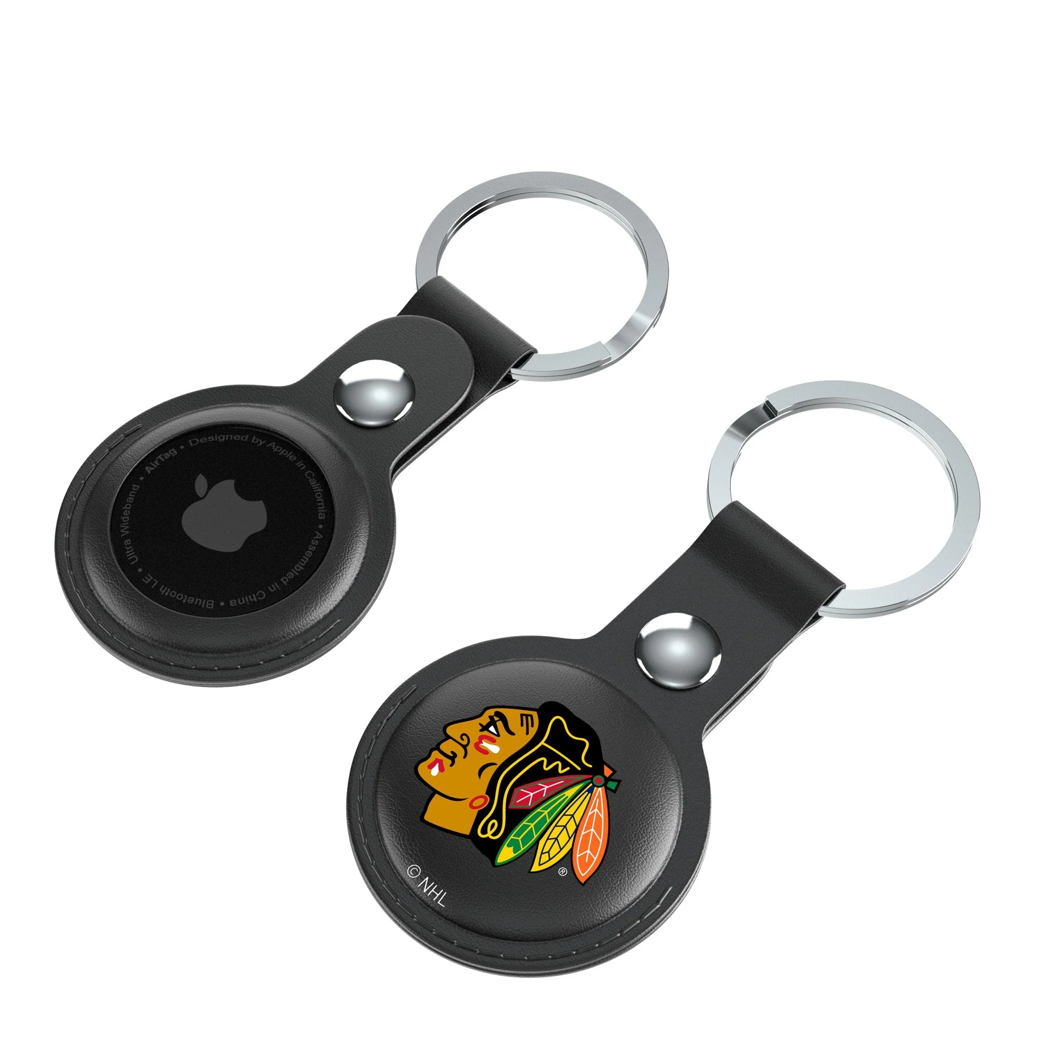 Chicago Blackhawks Insignia Black Airtag Holder 2-Pack - Image 4